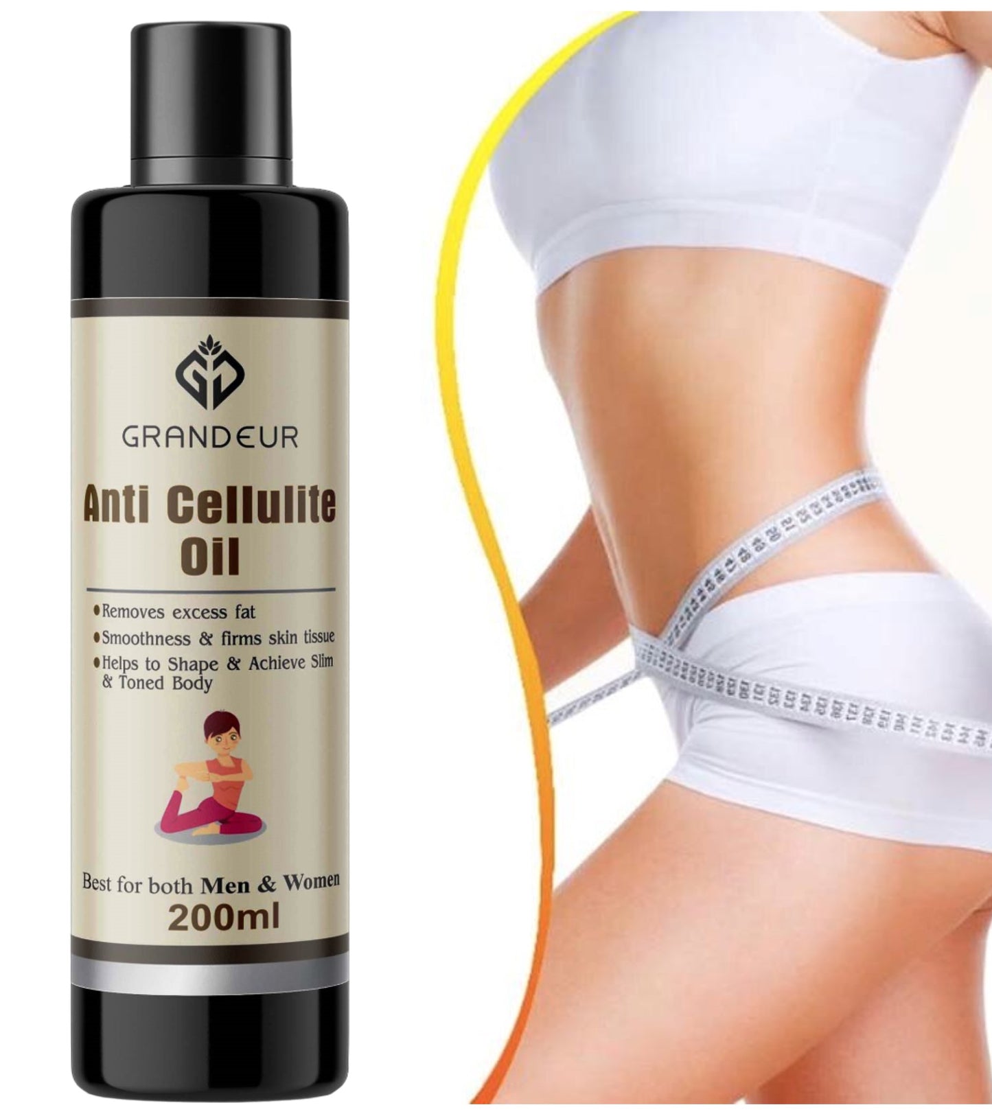 Grandeur Anti Cellulite & Skin Toning Fat Burning Oil & Slimming For Stomach, Hips, Thighs, Body- 200ml