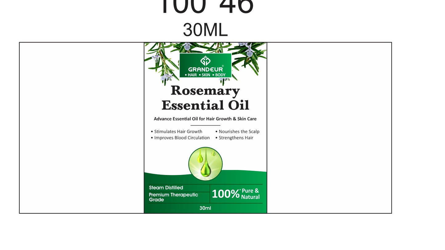 Grandeur 100% pure and Natural Rosemary Essenstial Oil- 30ml