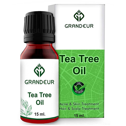 Grandeur Tea Tree Oil For Skin, Hair and Acne Care | Natural Therapeutic Essential Oil (15 ML)