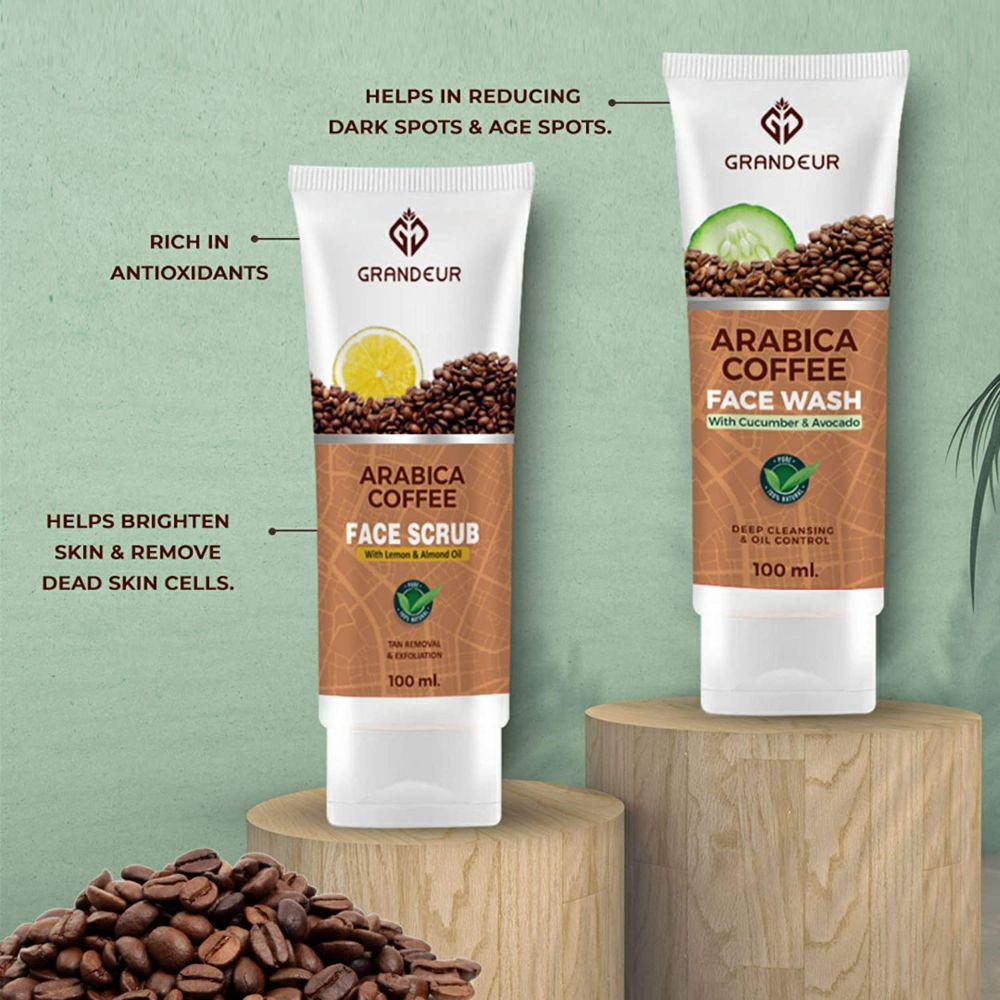 Grandeur Coffee Face Wash With Coffee, Cucumber & Avocado For Deep Cleansing & Oil Control ( 100 ML )