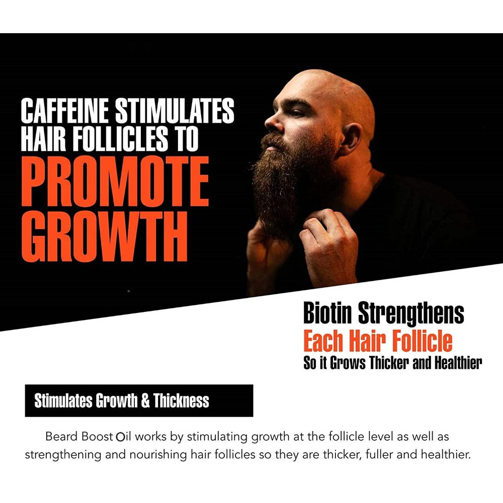 Clanton Beard Growth Oil Infused With Biotin & Caffeine, Fuller Beard Growth For Men (50 ML)