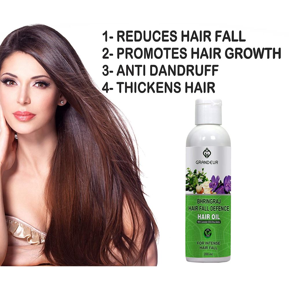 Grandeur Bhringraj Hair Oil For Hair Fall Control & Hair Growth With Onion Oil ( Lavender Oil & Redensyl - 200 ML )