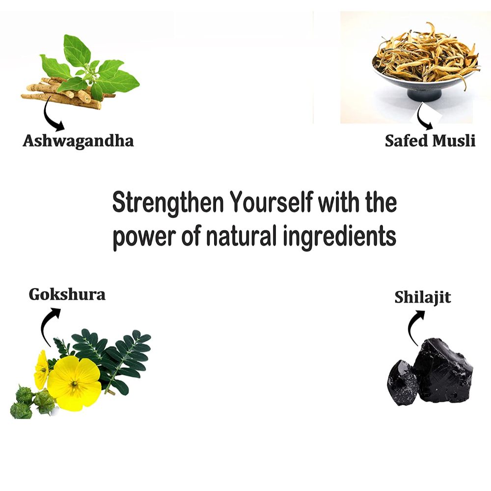 Grandeur Pure Himalayan Shilajit Ashwagandha Extract, Safed Musli, Gokshura & Saffron Effervescent Tablets For Men For Strength, Stamina & Performance ( 15 TABS )