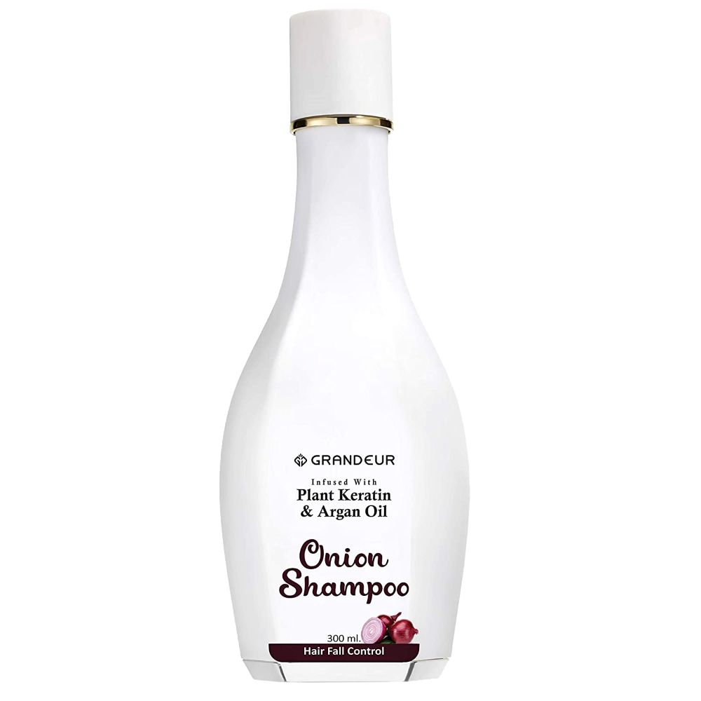 Grandeur Onion Hair Oil With Redensyl 200 ML & Onion Shampoo For Hair Growth With Plant Keratin 300 ML | Hair Fall Control Combo